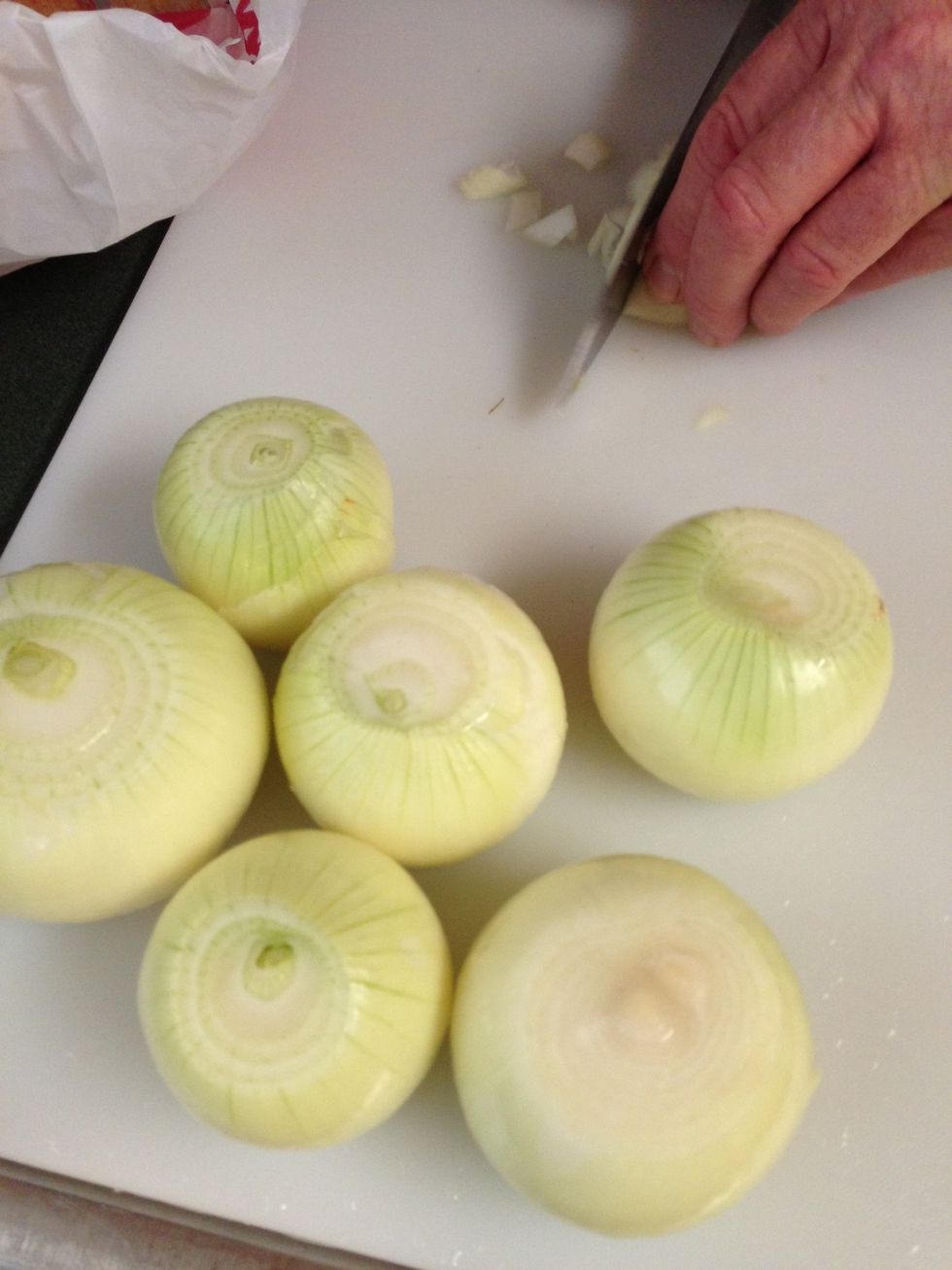 Chop your onions roughly into a medium dice