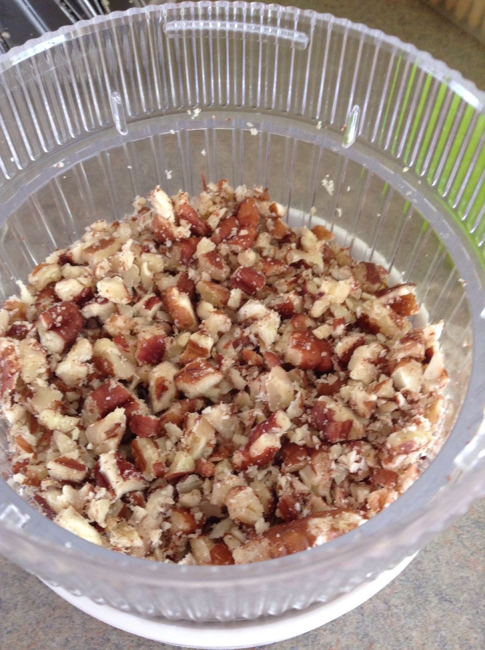 Chop your pecans into small chunks
