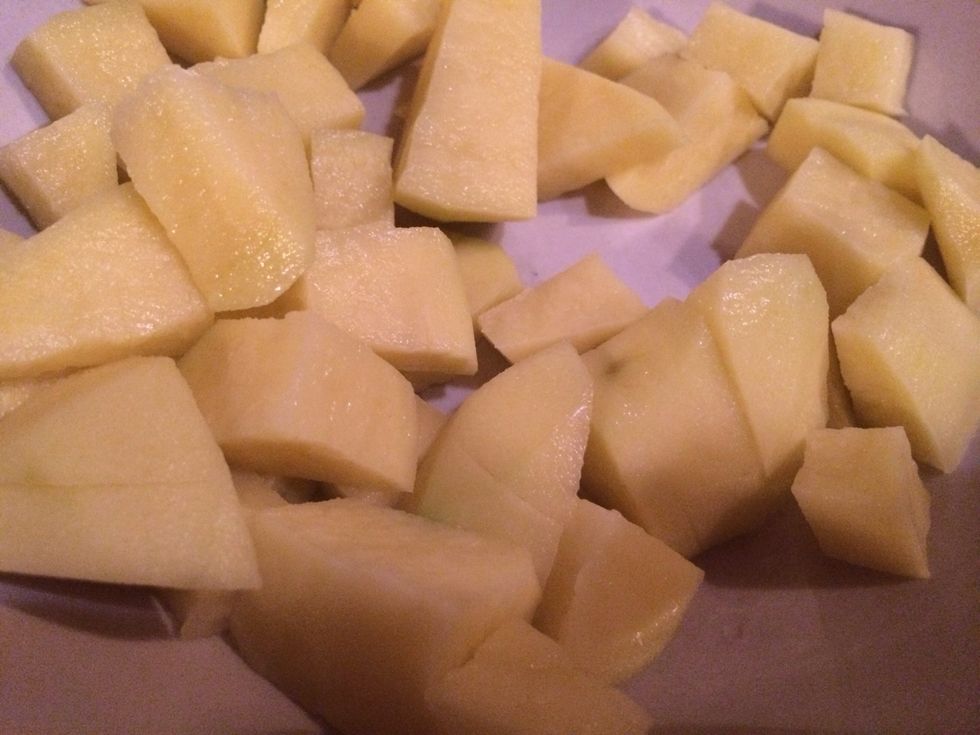 Chop your potatoes into cubes\ud83d\udc49