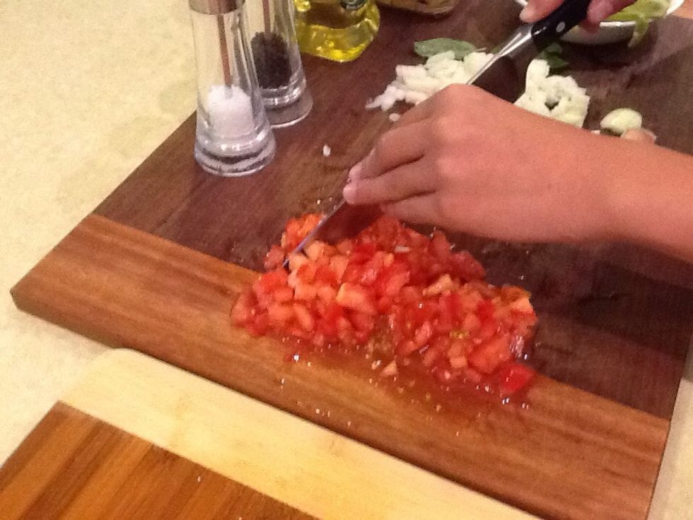 Chop your tomatoes Coarsely