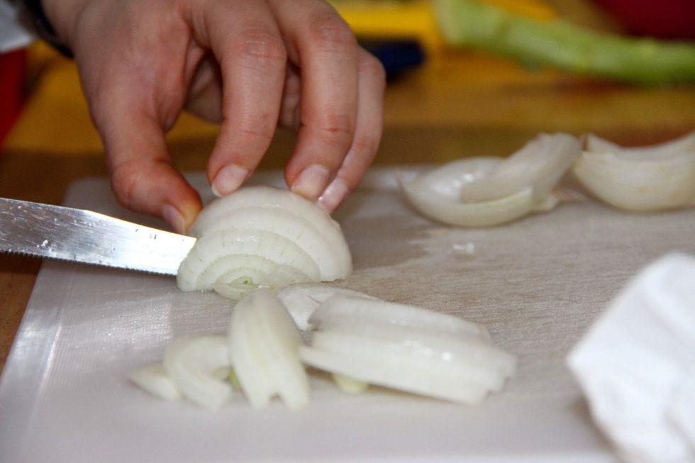 Chop your white onions