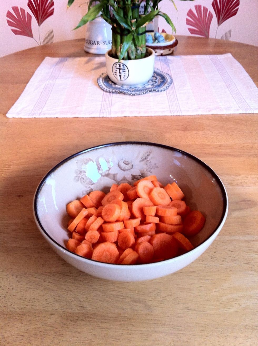Chopped carrot.