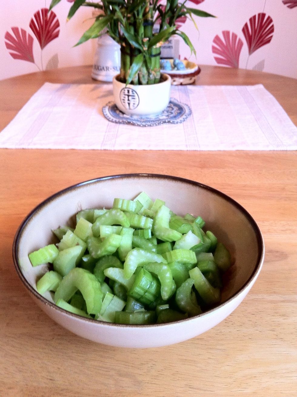 Chopped celery.