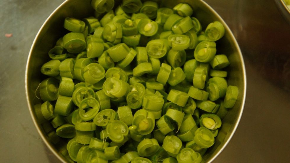 Chopped French beans