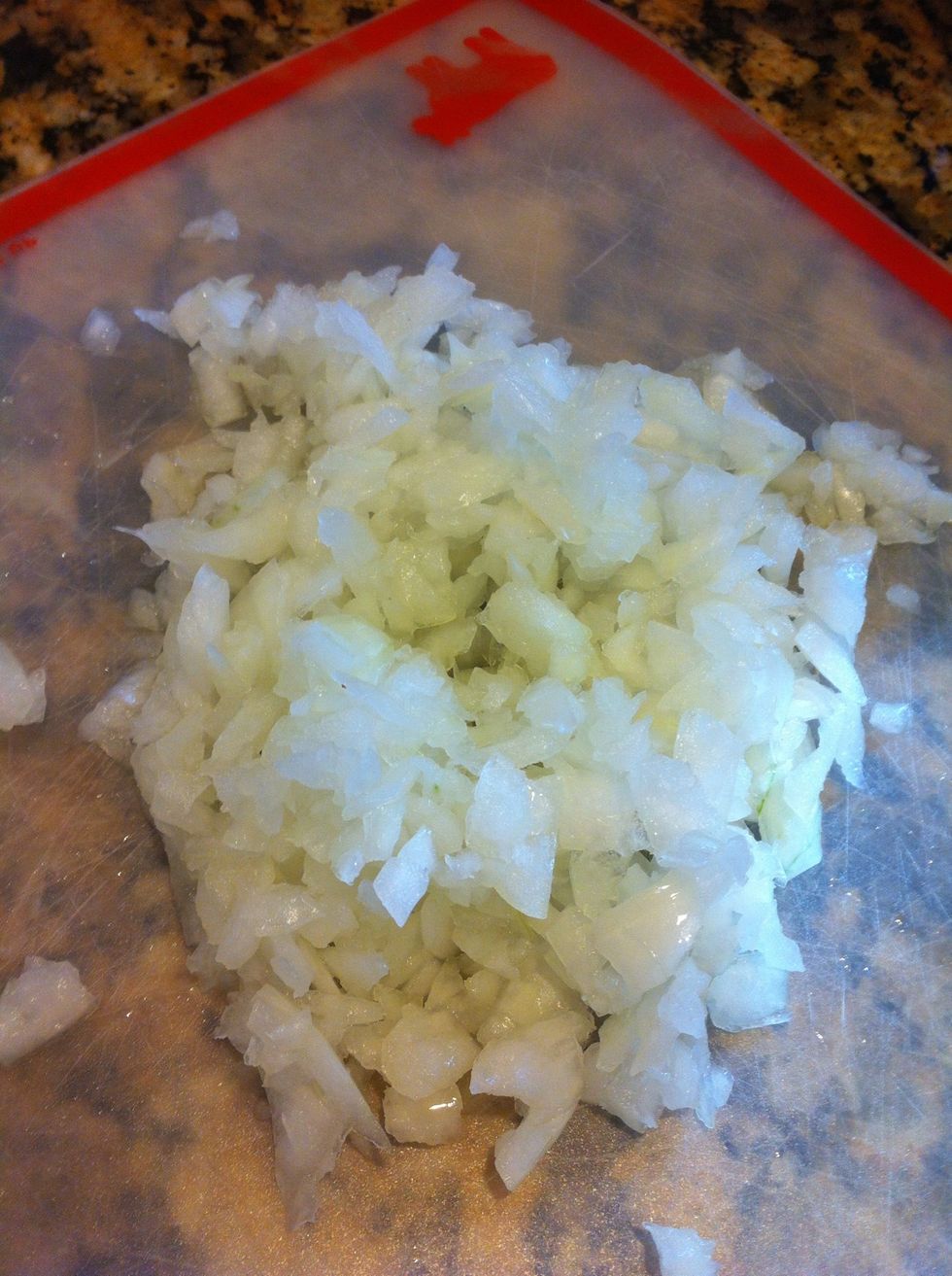 Chopped onion or any veggie. Peppers or tomatoes