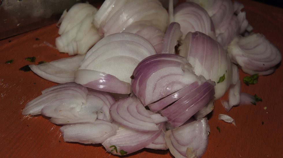 Chopped onions.