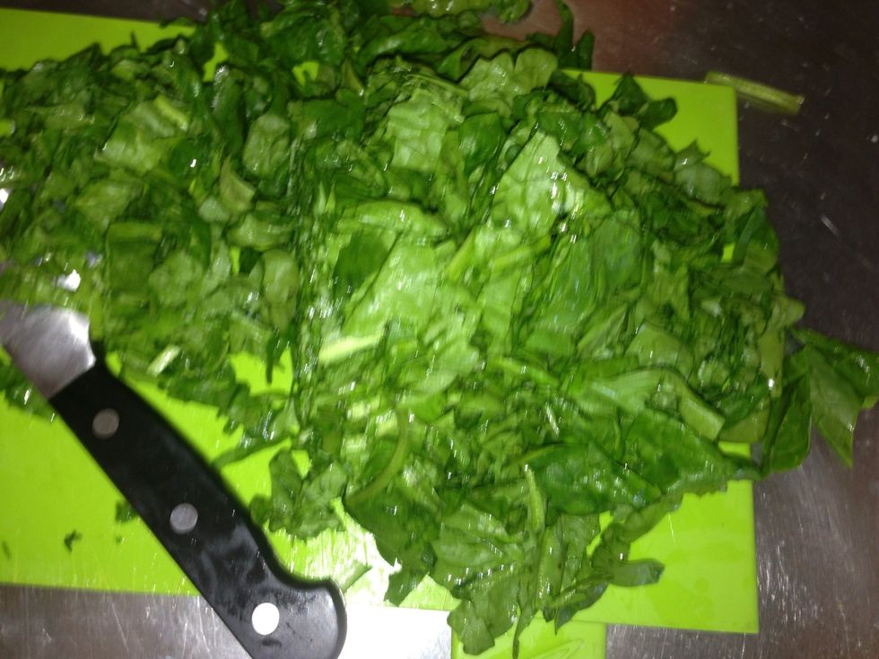 Chopped the spinach