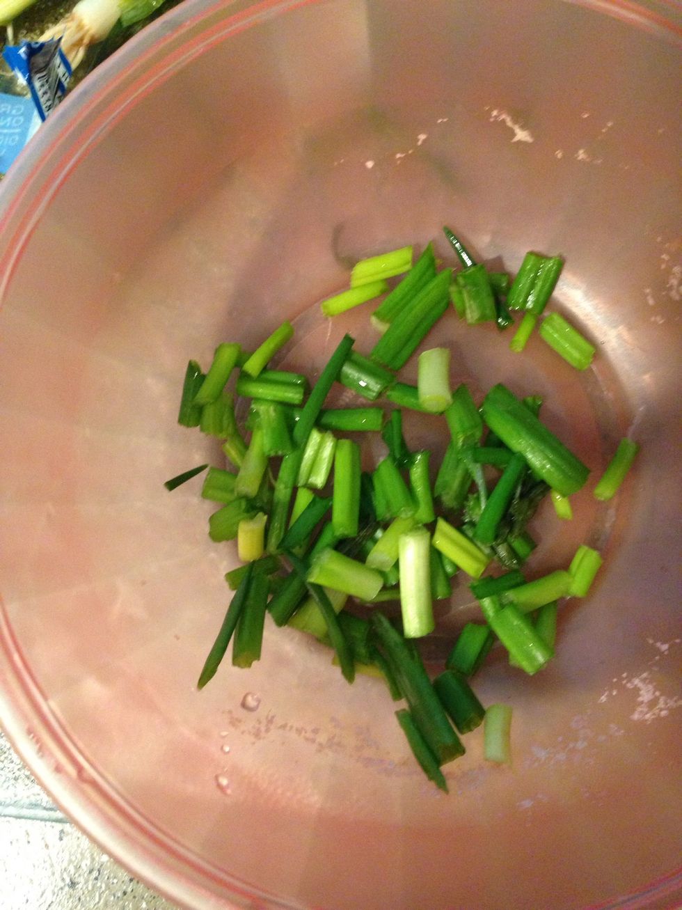 Chopped up scallions about a half of 1 bunch