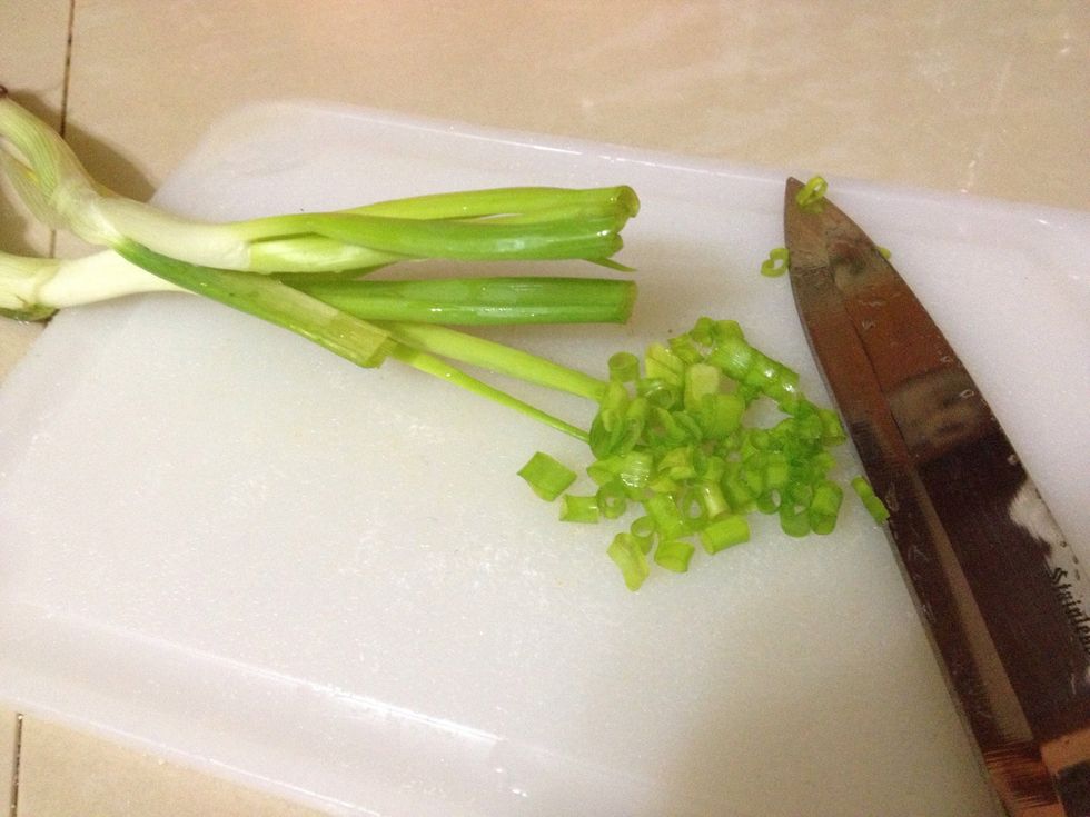 Chopped your scallion (green onions)