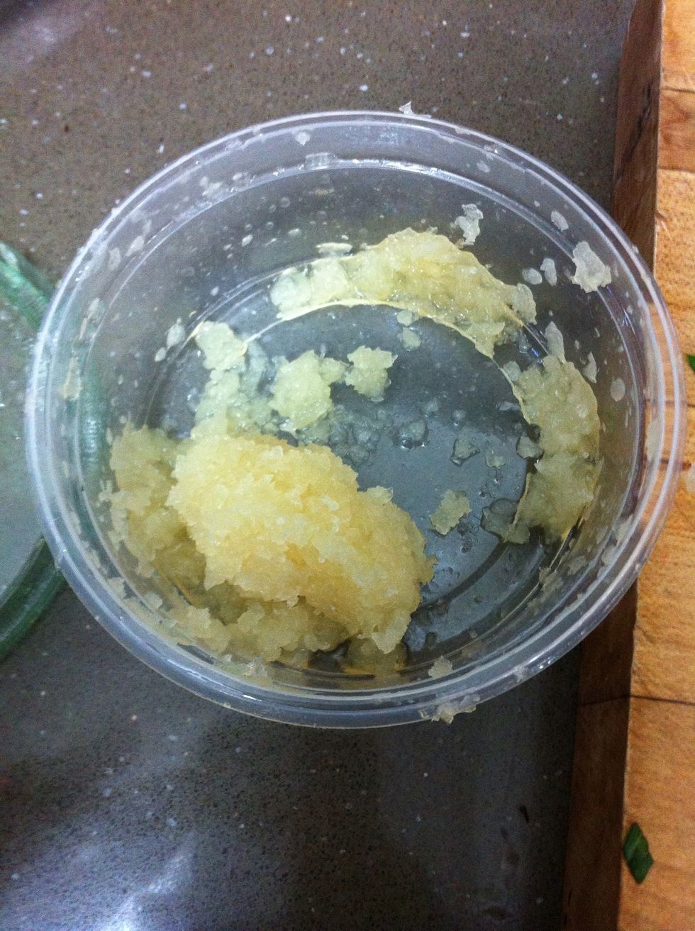 Chopping fresh garlic (the more the better)