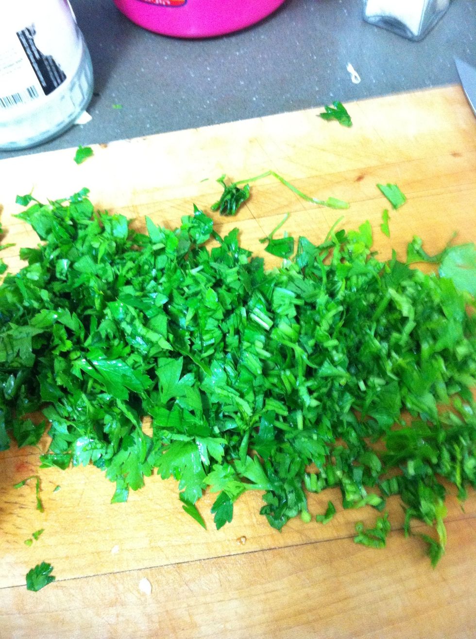 Chopping parsley