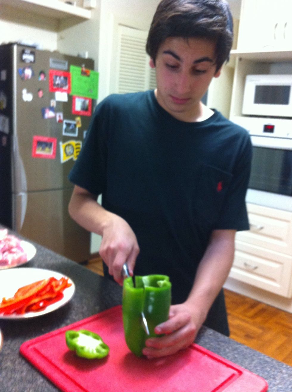 Chopping vegetables up!