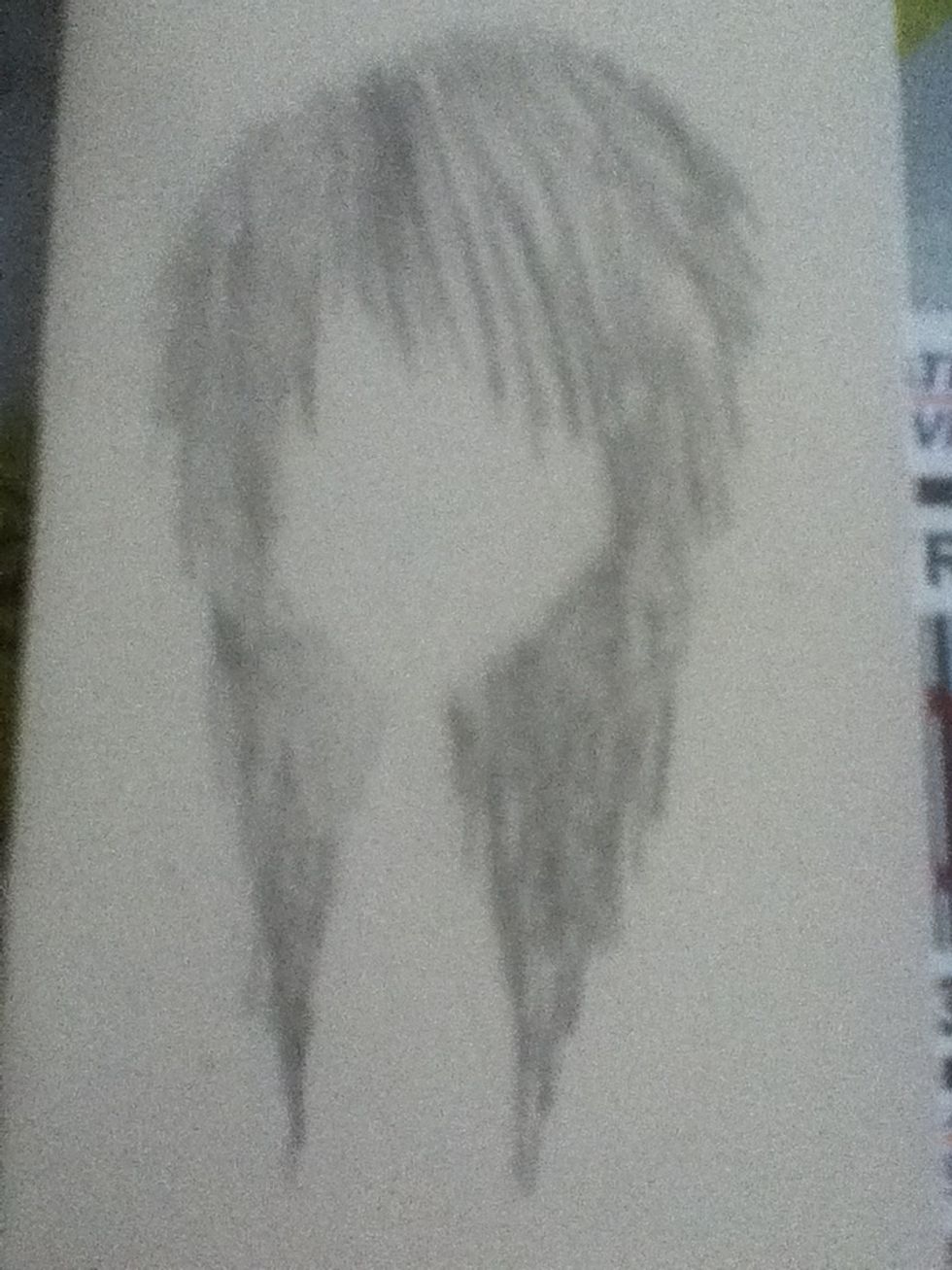 Choppy extremely straight hair. It has lots of layers and doesn't have to be even.
