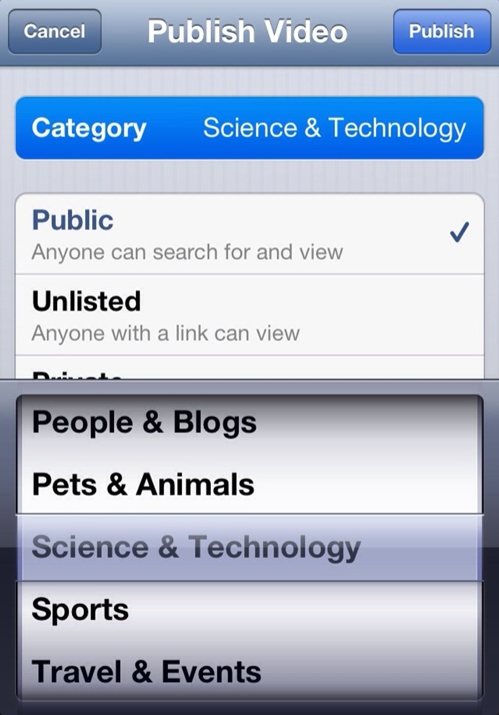 Chose the Category