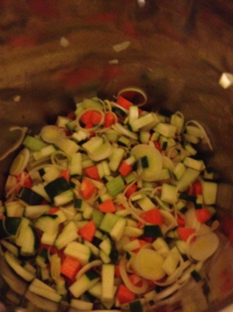 Chuck them in on a medium to high heat and cook them for a couple of minutes.