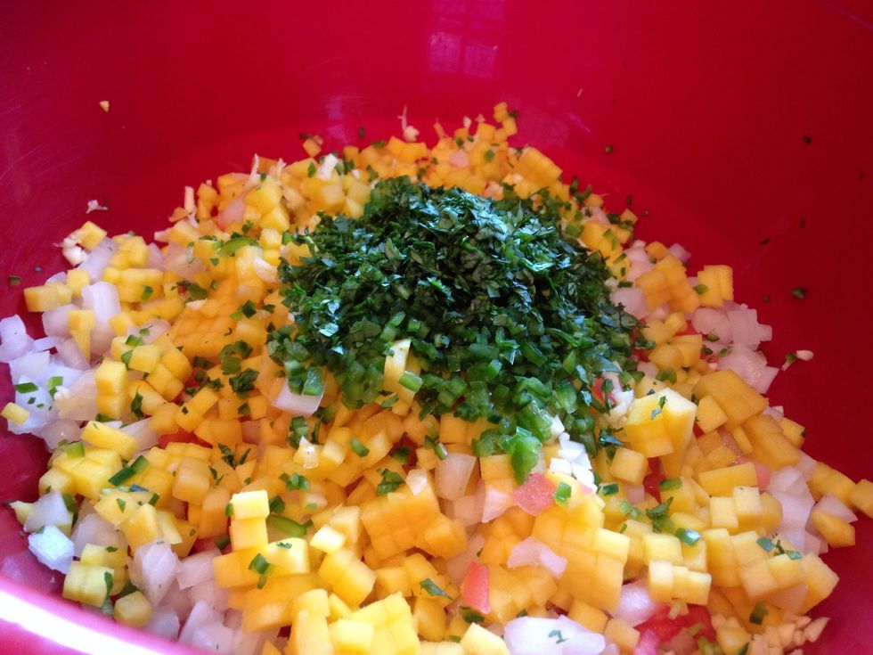 Cilantro and lime juice added