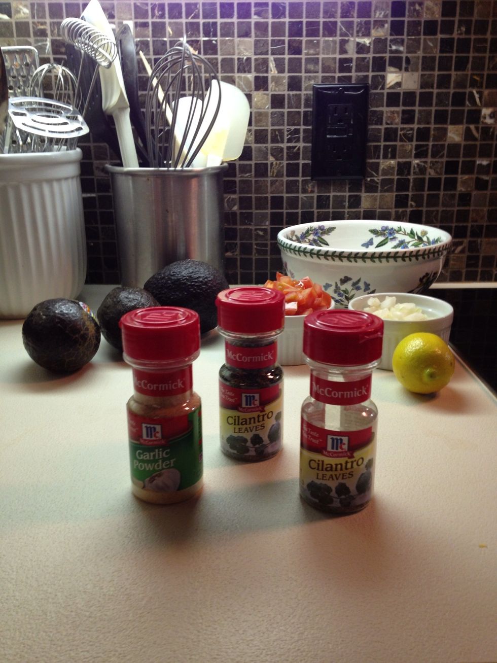 Cilantro y polvo de ajo