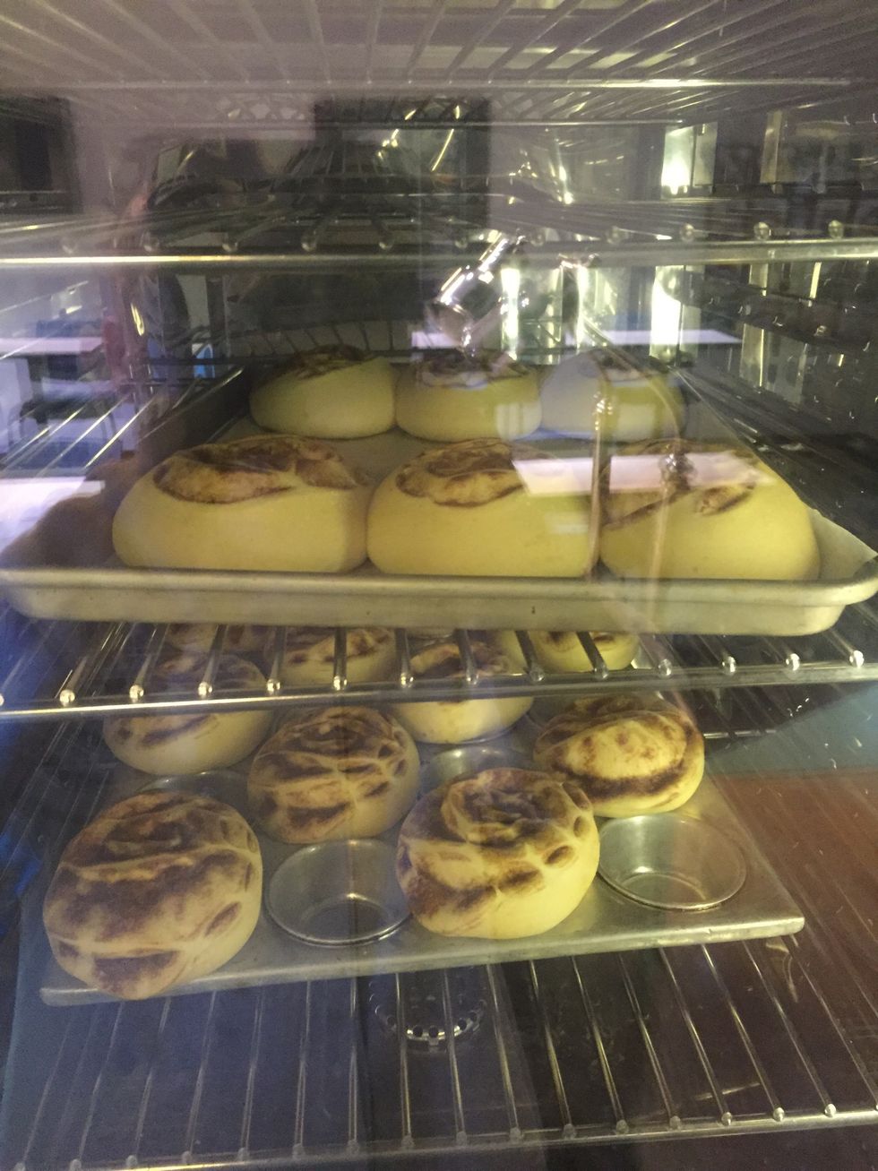 Cinnamon Rolls while baking.