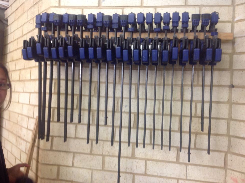 Clamp your wood together so it can dry. It will be ready the next day