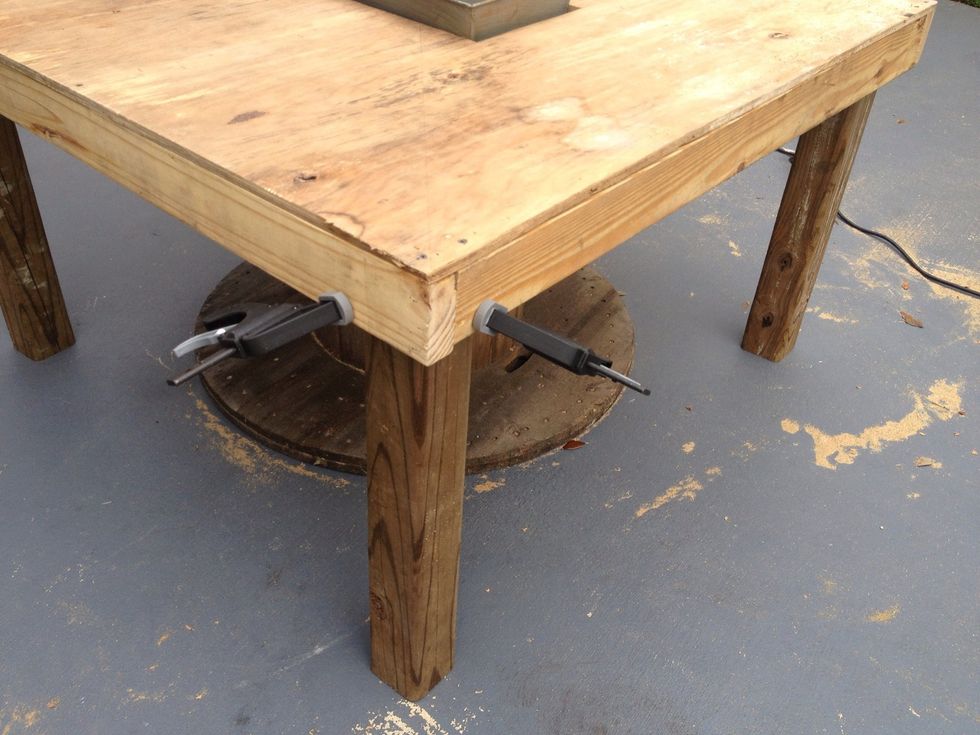 Clamped them and screwed into place