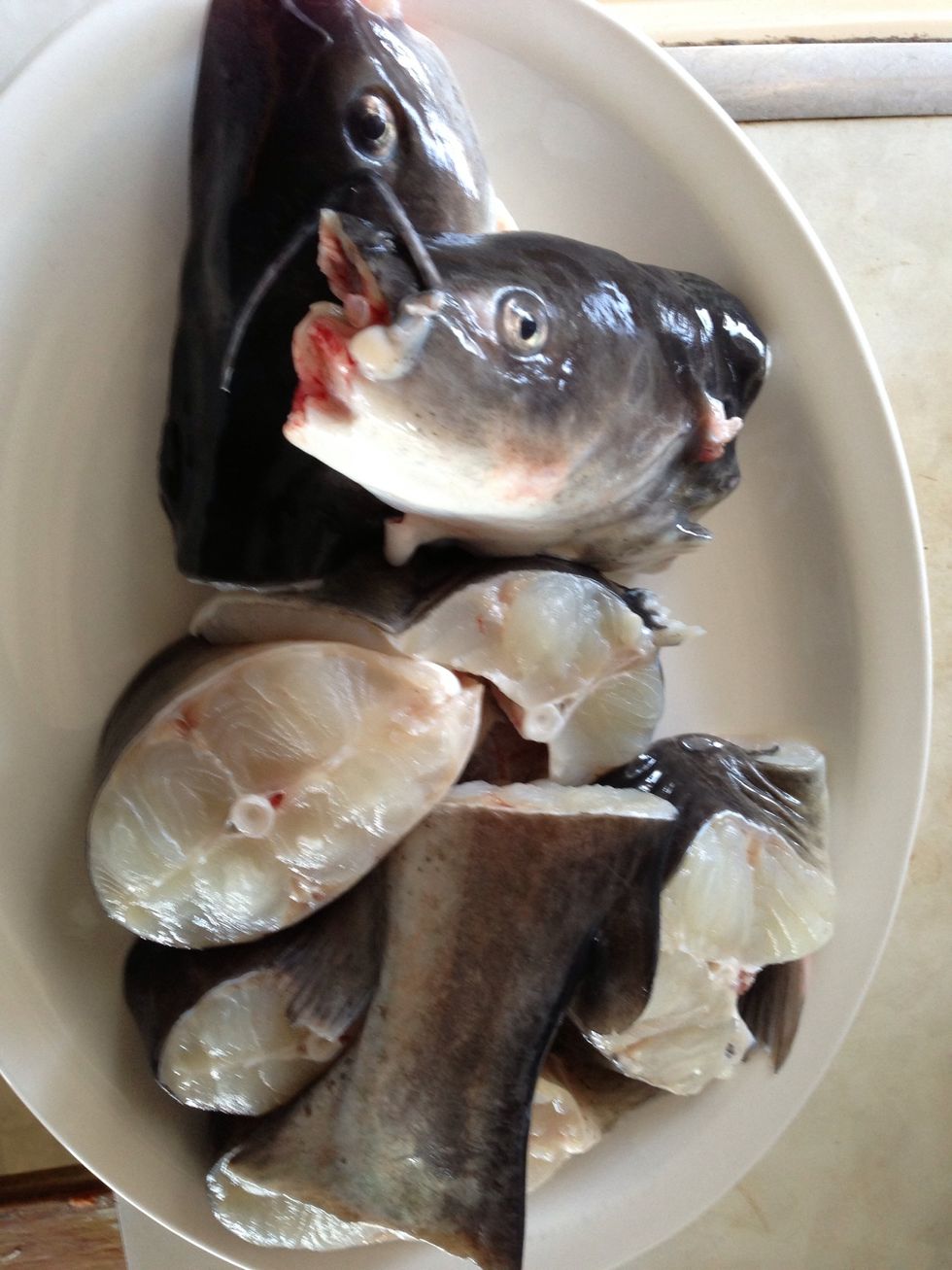 Clean and cut your catfish