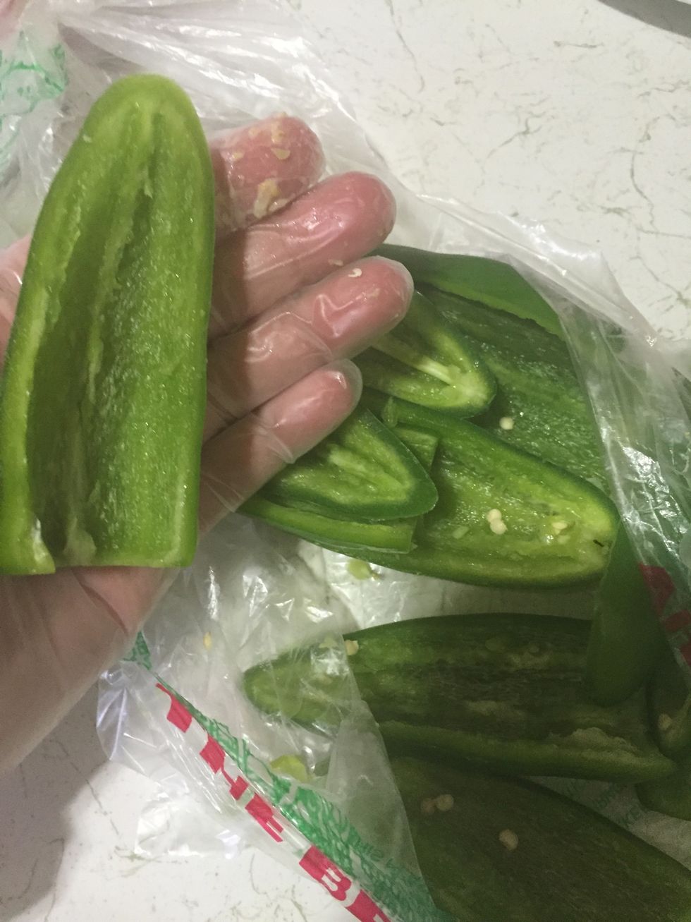 Clean and throw all the jalape\u00f1os seed.