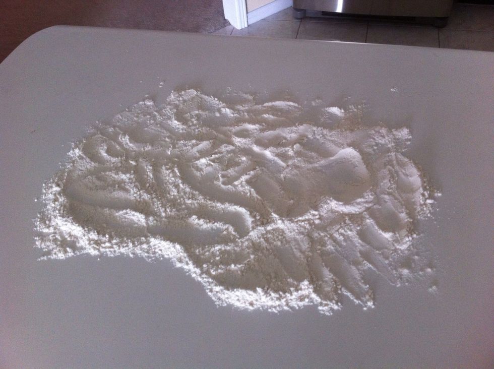 Clean counter and sprinkle flour, you will be placing your dough here! \ud83d\ude04