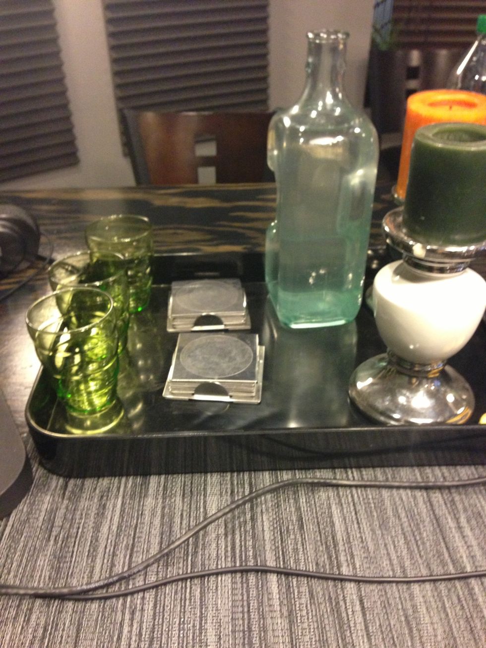 Clean glasses and fresh water