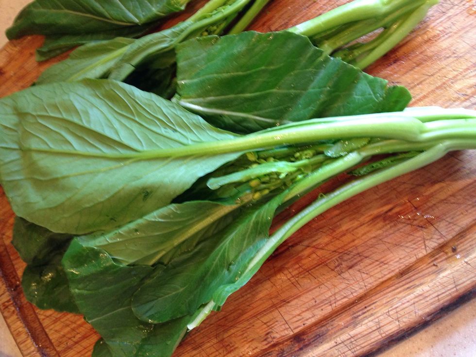 Clean one pound of Chinese broccoli