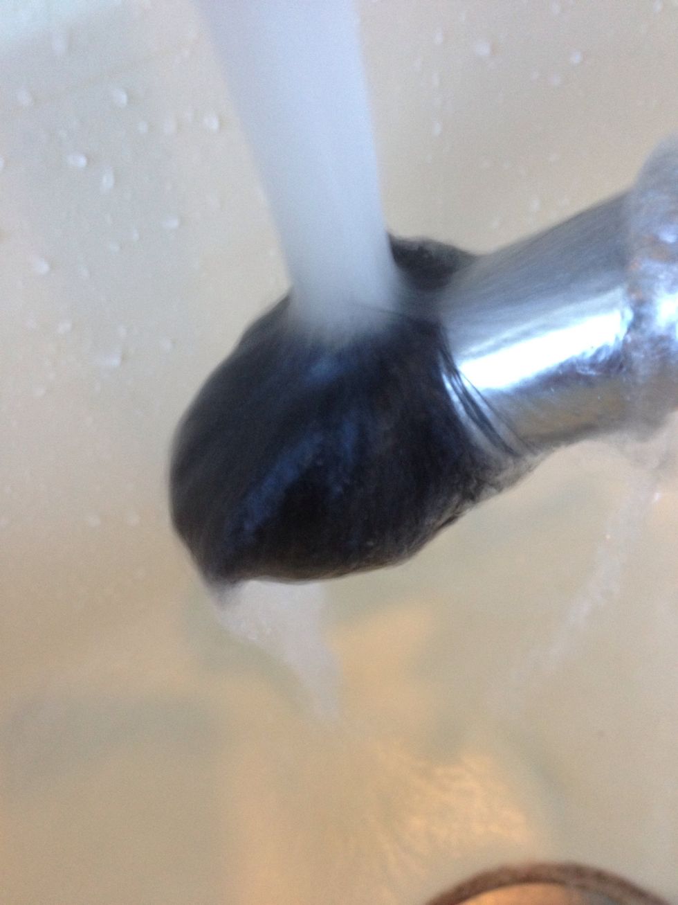 Clean the brush over COLD running water...you may repeat with the detergent again for those heavy duty brush like concealer or eye liner brush. It is considered clean when the running water is clean