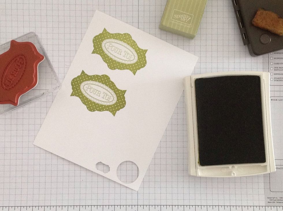 Clean the stamp on your Stampin' Scrub again, and then test the image. This time, it looks a lot better! But, I still notice that the polka dots are not as crisp as they could be, so, one more step.