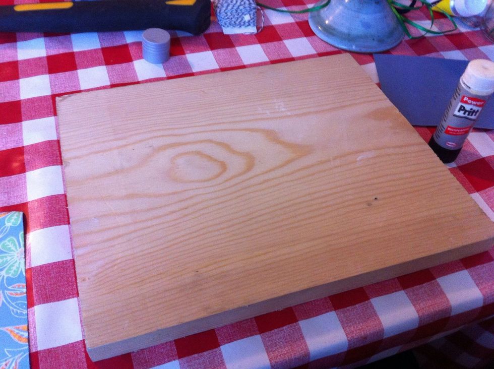 Clean up a piece of wood big enough to fit the design on.