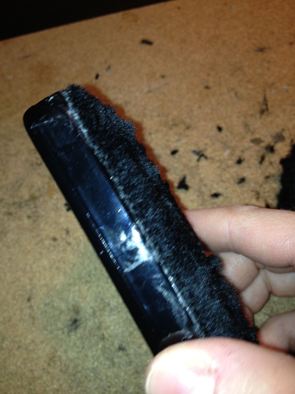 Clean up and cut off the excess glue that may have dripped onto the case.