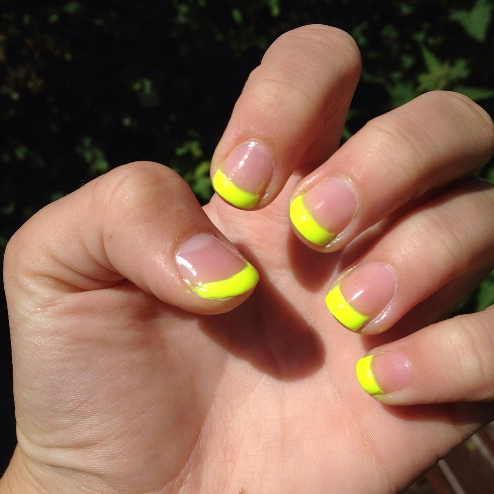 Clean up aound the eders and add topcoat to give your design some shine and your done.