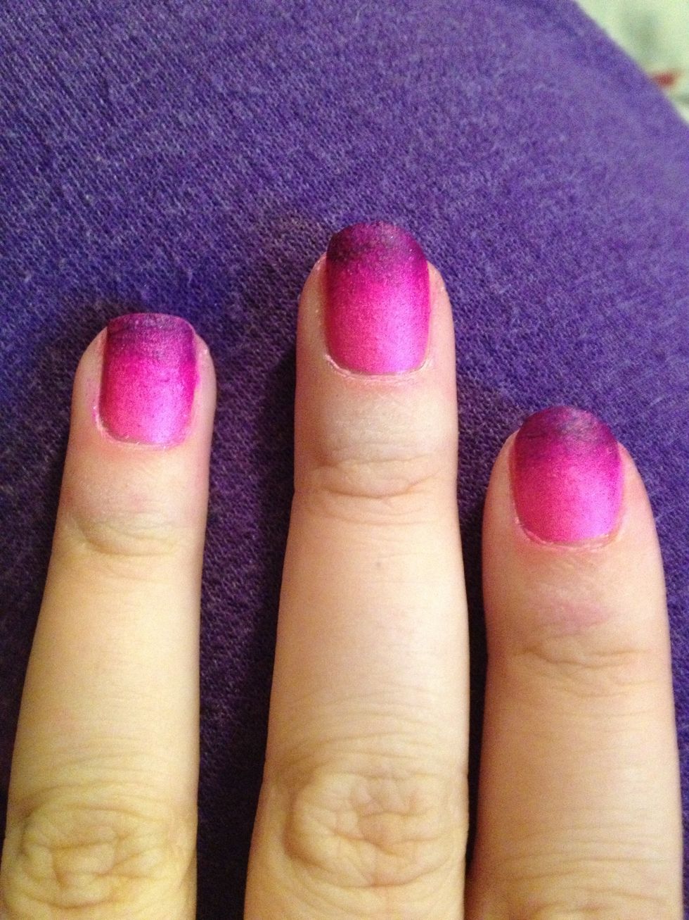 Clean up around nails with nail polish remover and q-tips or cotton balls