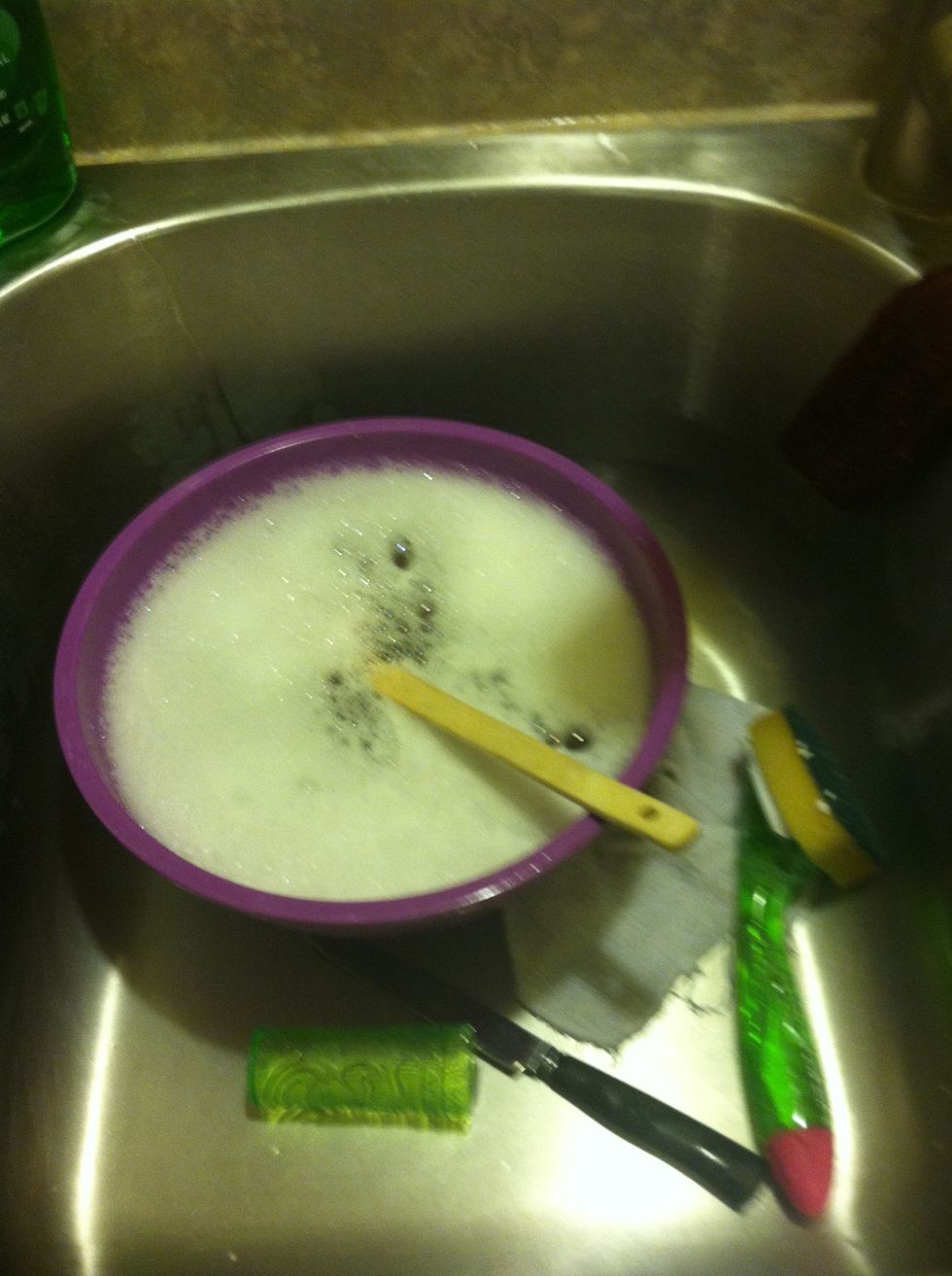 Clean up while baking.