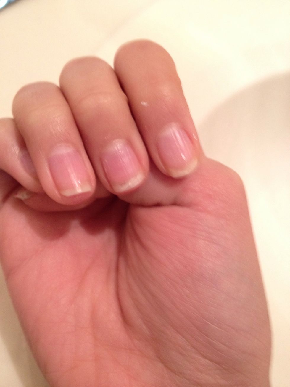 Clean your nails up with acetone as usual
