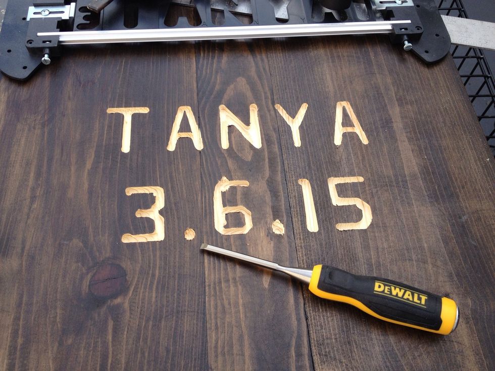 Cleaning up the ends with a chisel