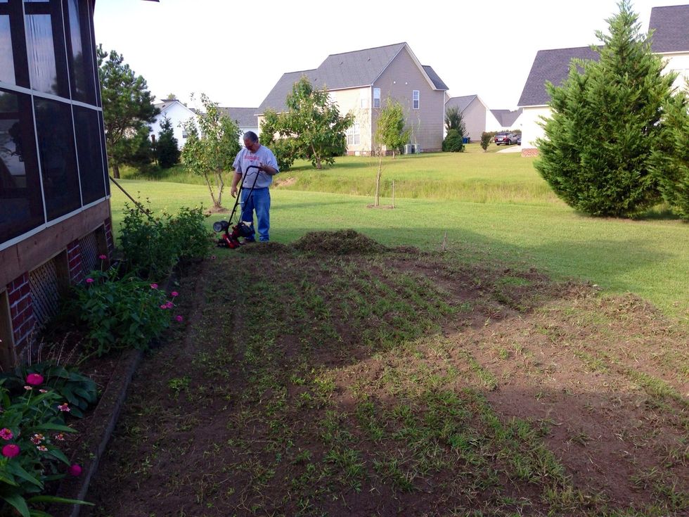 Clear away the debris and smooth out the area