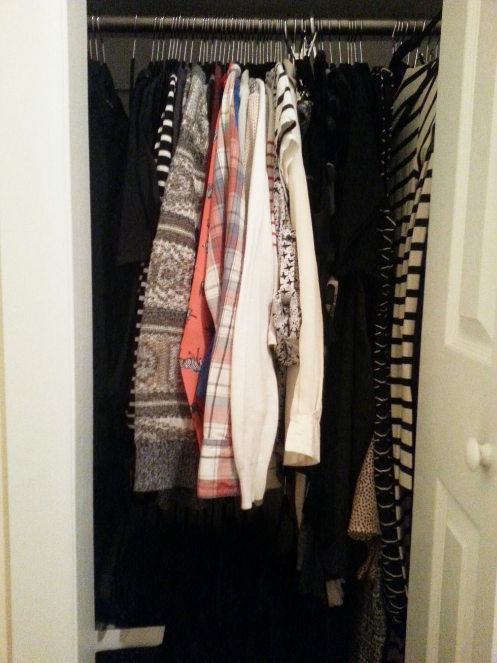 Clear your closet clutter. Go through your closet and grab every top, pair of slacks, jacket or outfit you haven\u2019t worn in the last year and add them to your Goodwill box.