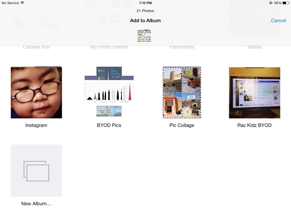 Click add to and if you come in this screen come to New Album.