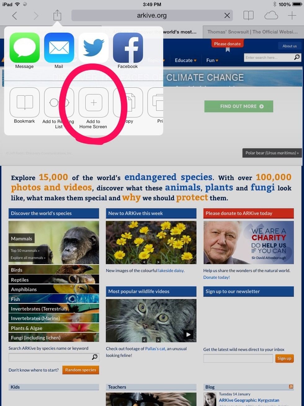 Click Add to Home Screen.