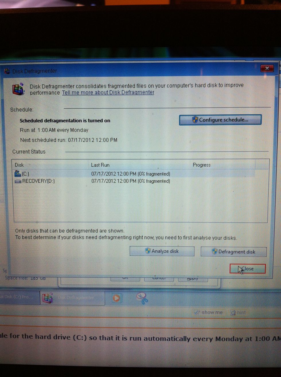 Click Close button to close the dialog box.