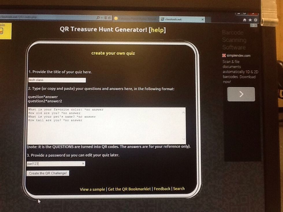 Click create and you will be taken to a links page