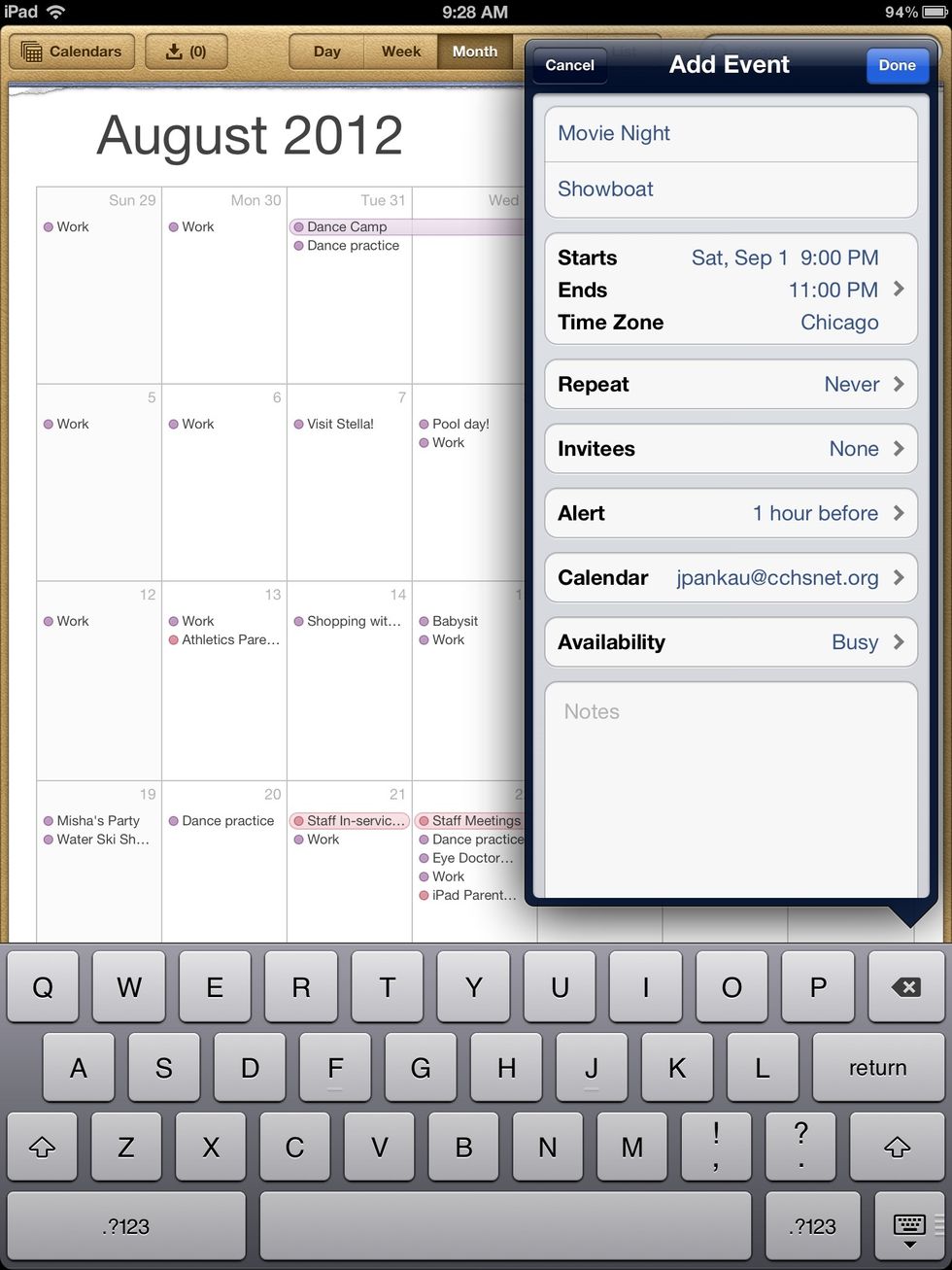 Click done at the top right to get back to this screen. Then click done at the top right hand corner again!