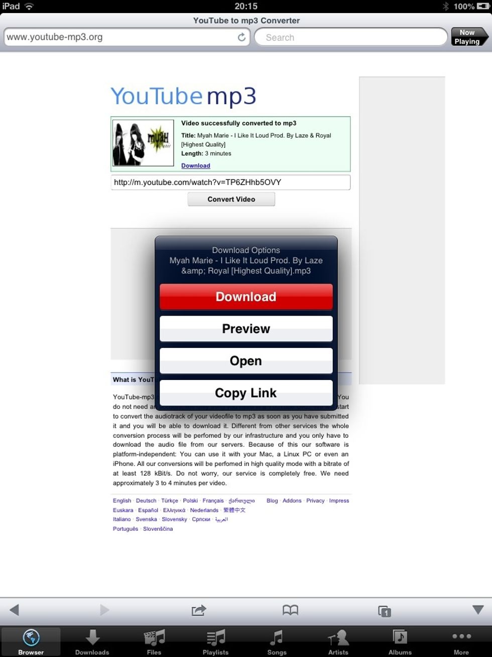 Click download.
