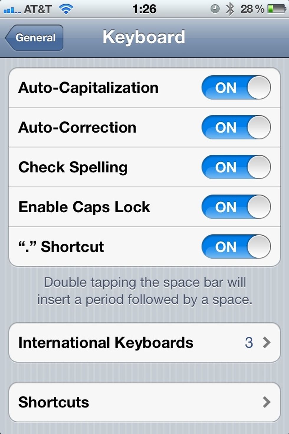 Click en International Keyboard
