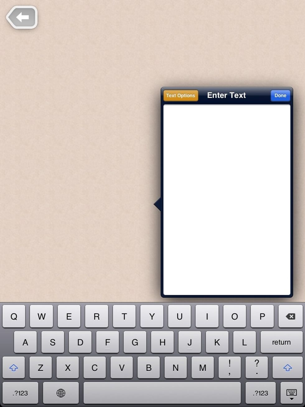 Click enter text and it will bring you a box that you can write in