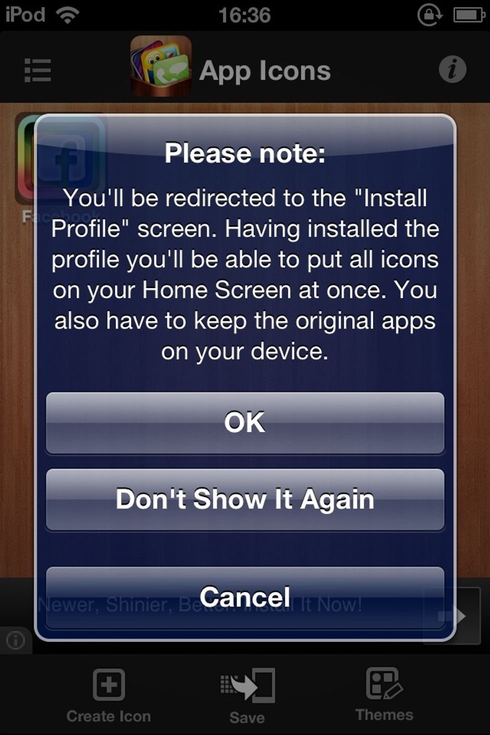 Click in OK and it will lead to a page in safari.