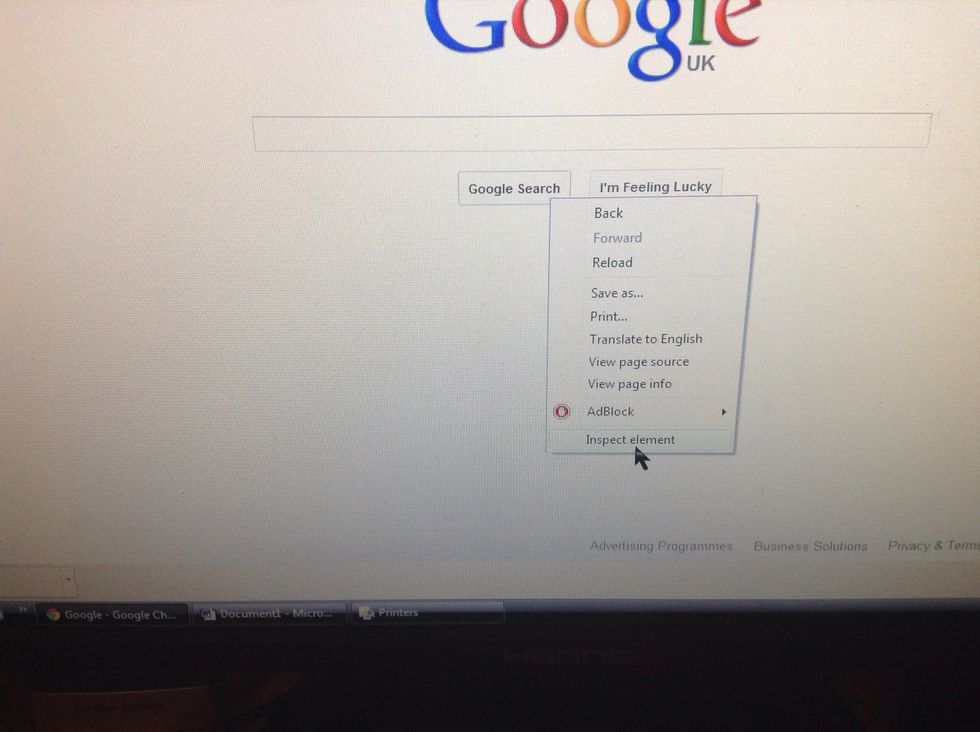 Click inspect element.